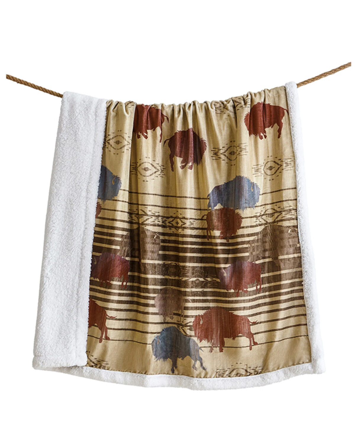 Image #2 - HiEnd Accents Home On The Range Campfire Sherpa Throw, Brown, hi-res