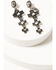 Image #1 - Shyanne Women's Southwestern Antique Stacked Cross Earrings, Silver, hi-res