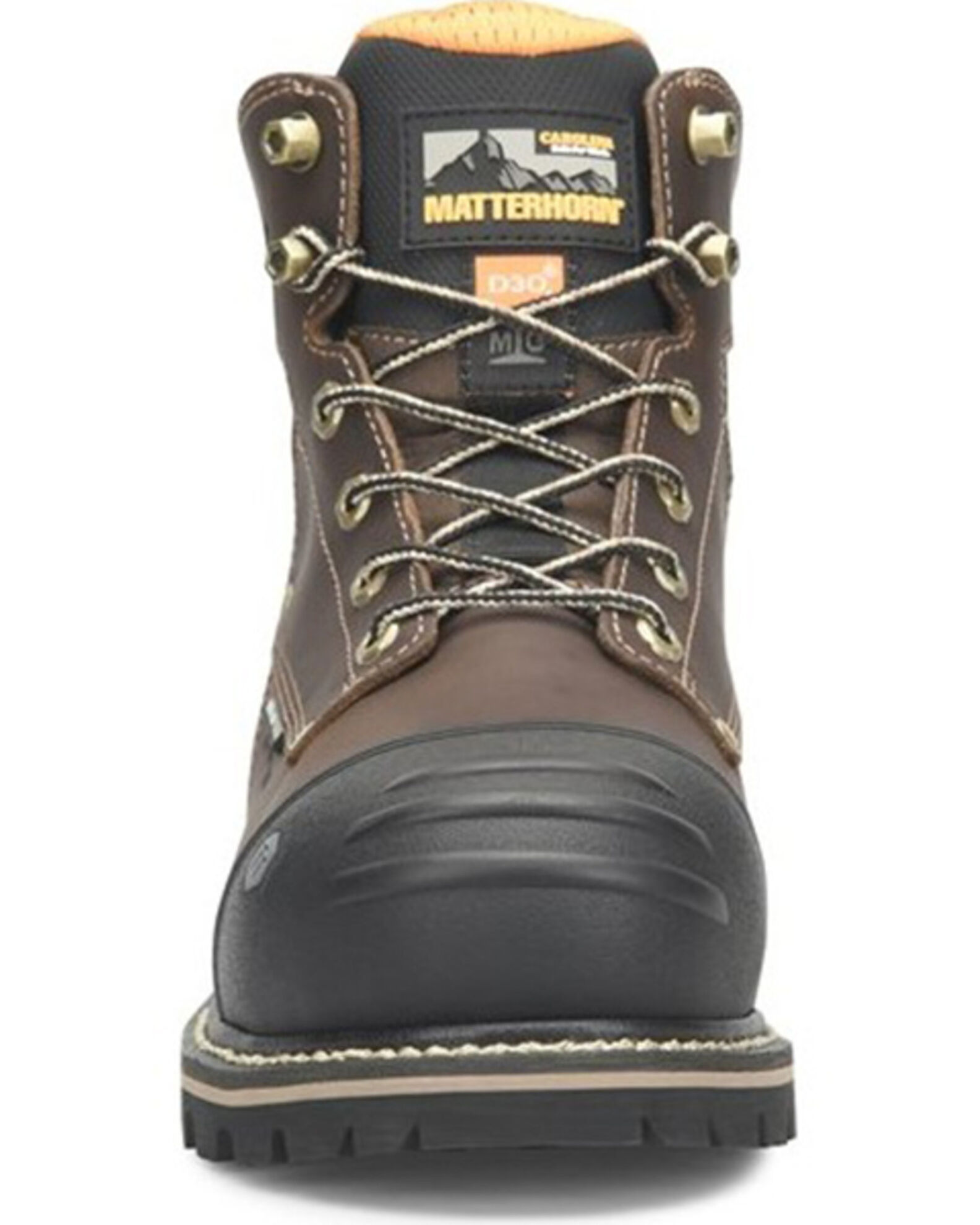 Image #3 - Double H Men's Matterhorn 6" I-Beam Int. Met Guard Waterproof Work Boots - Composite Toe, Brown, hi-res