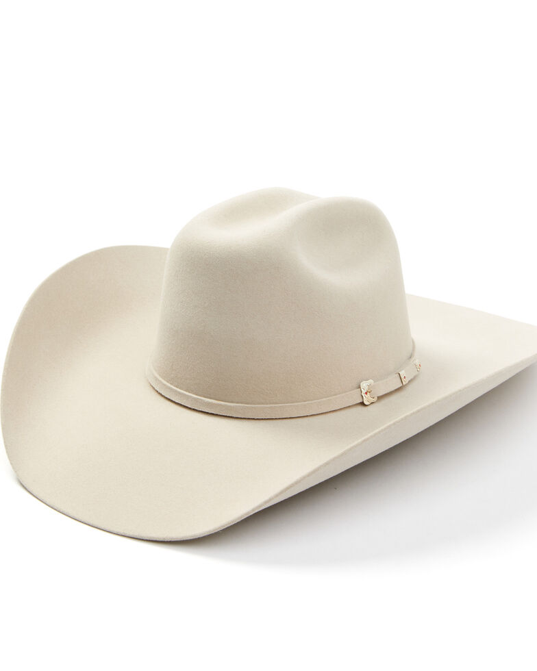 Serratelli 100X Tuscan Silver Belly Fur Felt Self-Band Western Hat , Silver Belly, hi-res