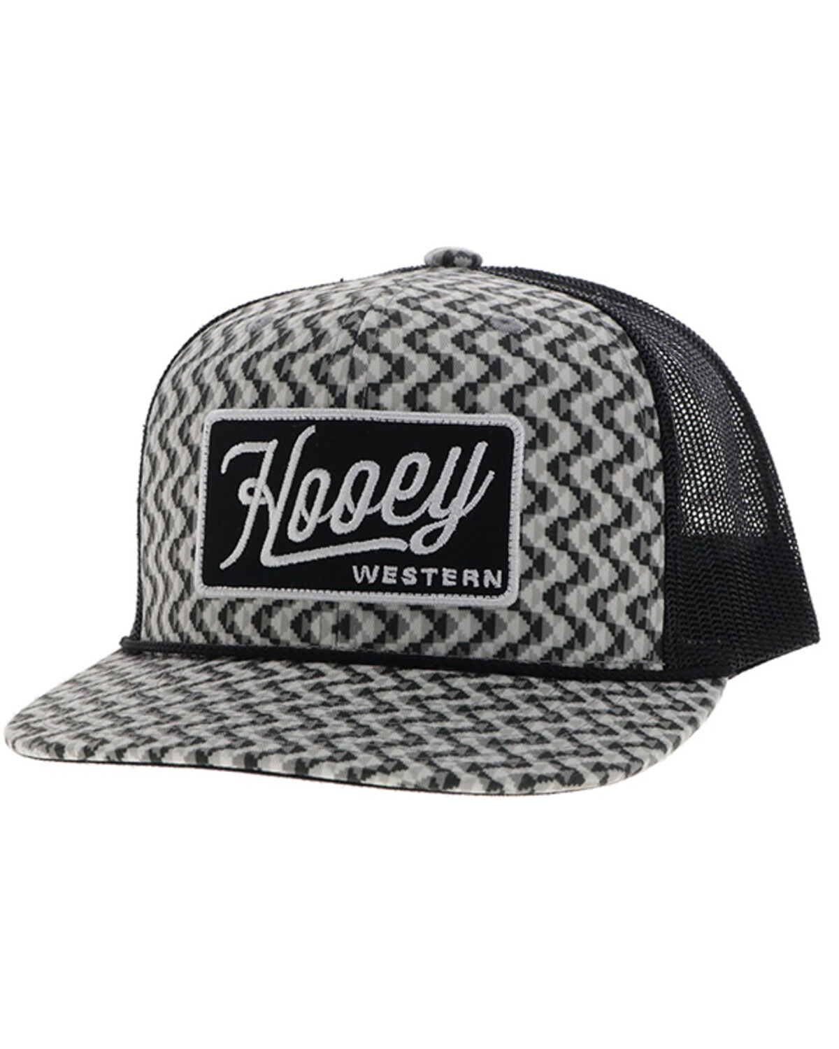 Image #1 - Hooey Men's Lakota Trucker Cap, Black/white, hi-res