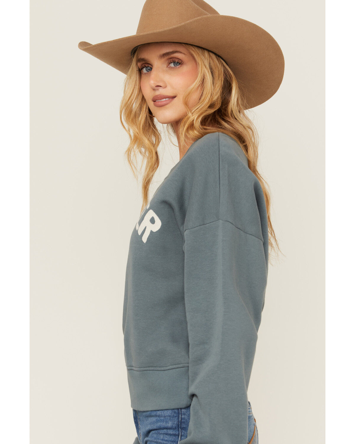 Image #2 - Wrangler Retro Women's Solid Logo Sweatshirt, Blue, hi-res