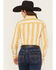 Image #4 - Ariat Women's Kirby Striped Print Long Sleeve Button-Down Stretch Western Shirt, Yellow, hi-res