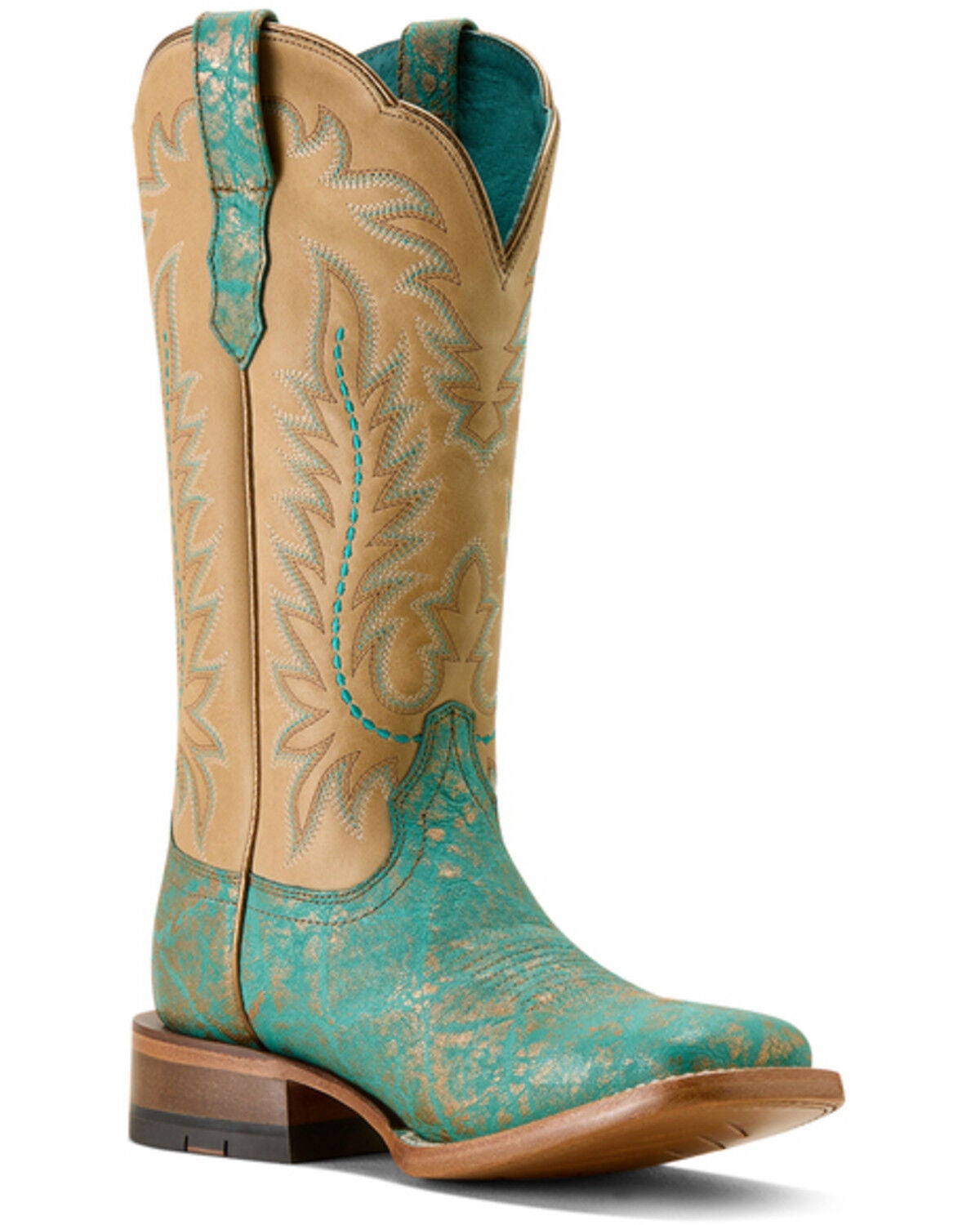 Ariat Women's Frontier Lily Elephant Print Western Boots - Broad Square Toe, Ivory, hi-res
