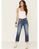 Rock & Roll Denim Women's Cropped Straight Leg Jeans, Blue, hi-res