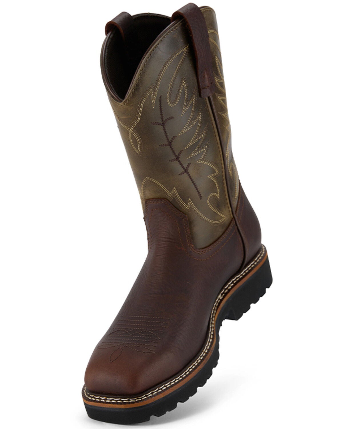Image #4 - US Boot Men's Waterproof Pull-On Work Boots - Steel Toe, Brown, hi-res