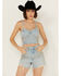 Image #2 - Blank NYC Women's Light Wash Starstruck Embellished Denim Crop Top, Blue, hi-res