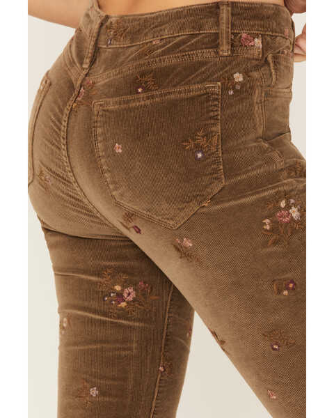 Image #4 - Driftwood Women's Farrah Embroidered Floral Corduroy Flare Jeans, Tan, hi-res