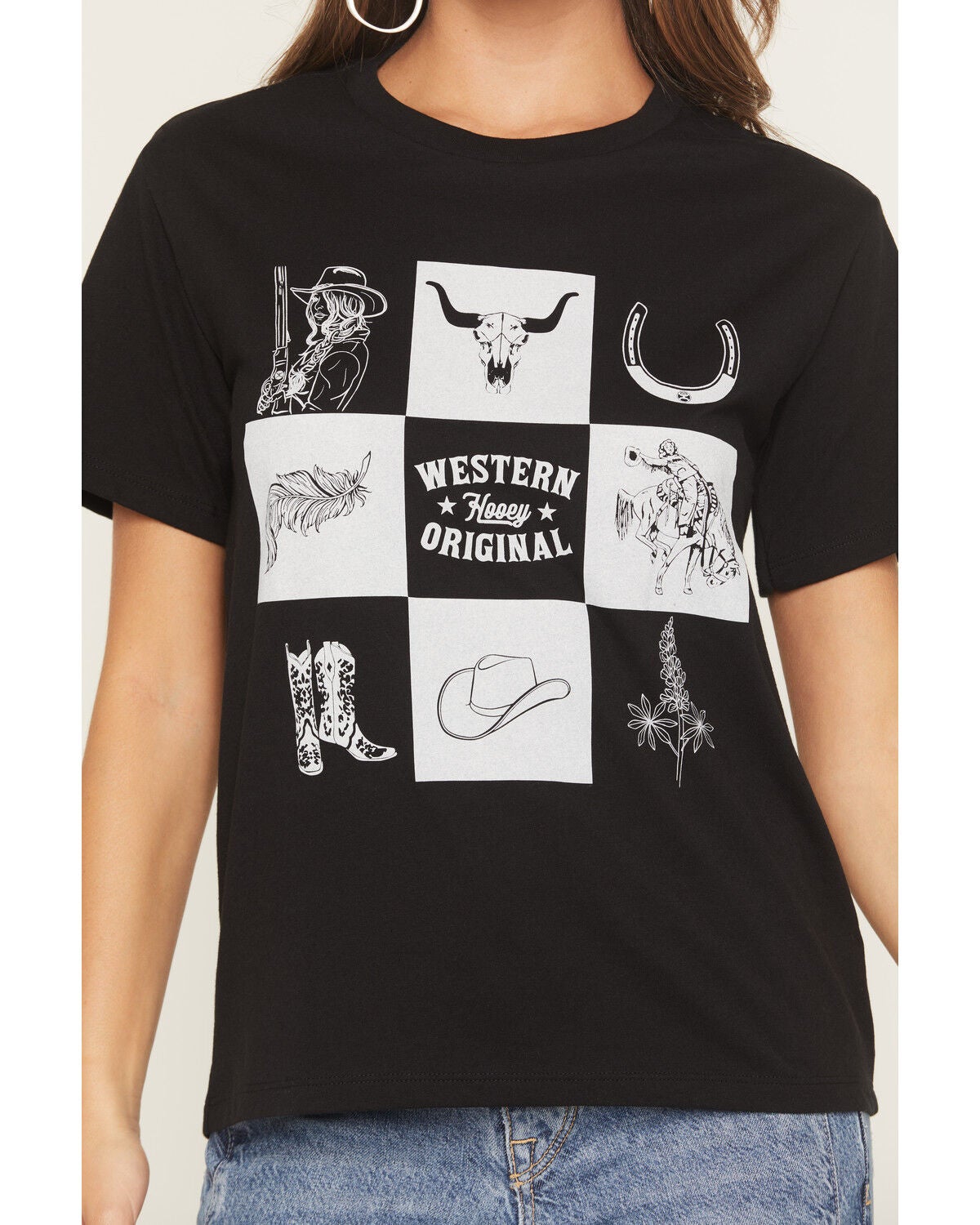 Image #3 - Hooey Women's Icons Short Sleeve Graphic T-Shirt, Black, hi-res