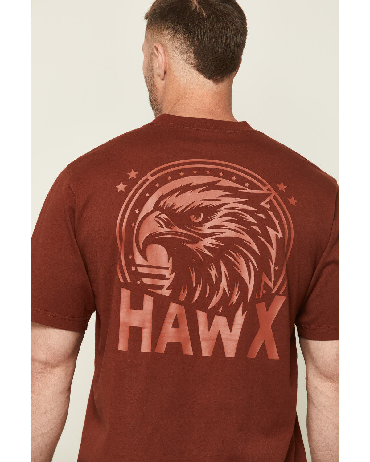Image #4 - Hawx Men's Solid Silhouette Short Sleeve Graphic Work T-Shirt, Wine, hi-res
