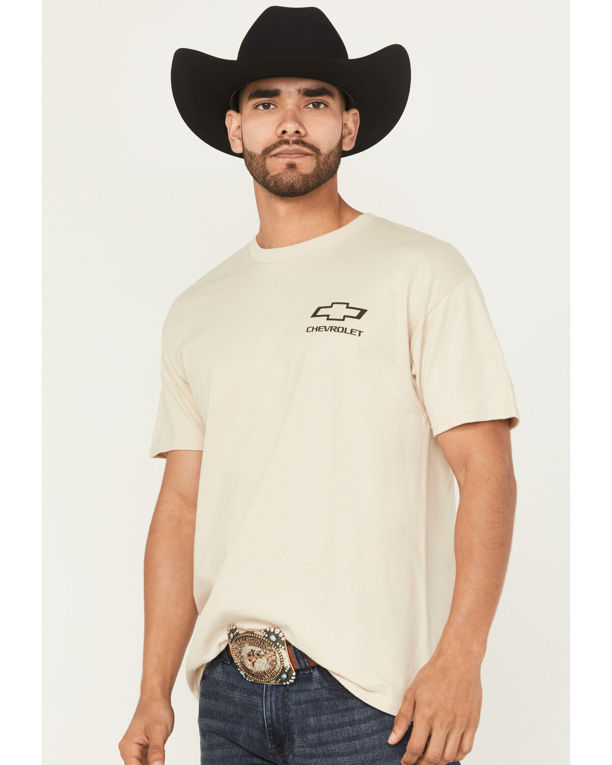Image #2 - Buckwear Men's Chevy My Country Short Sleeve Graphic T-Shirt, Sand, hi-res