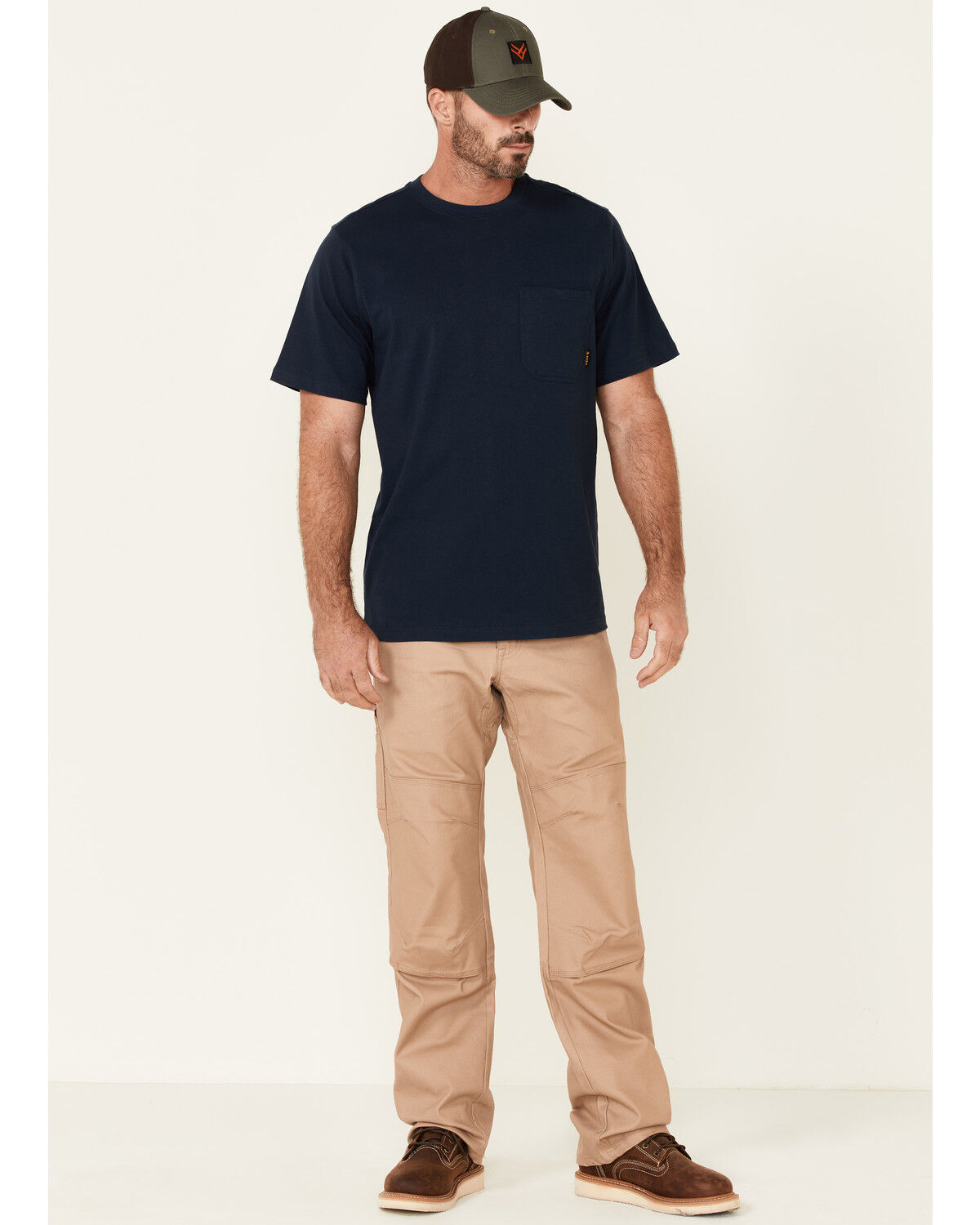 Image #2 - Hawx Men's Solid Navy Forge Short Sleeve Work Pocket T-Shirt - Tall, Navy, hi-res