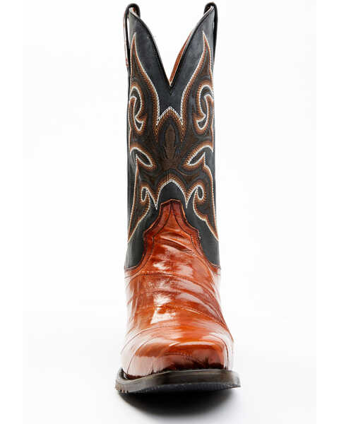 Image #4 - Dan Post Men's Eel Exotic Western Boots - Square Toe , Brown, hi-res