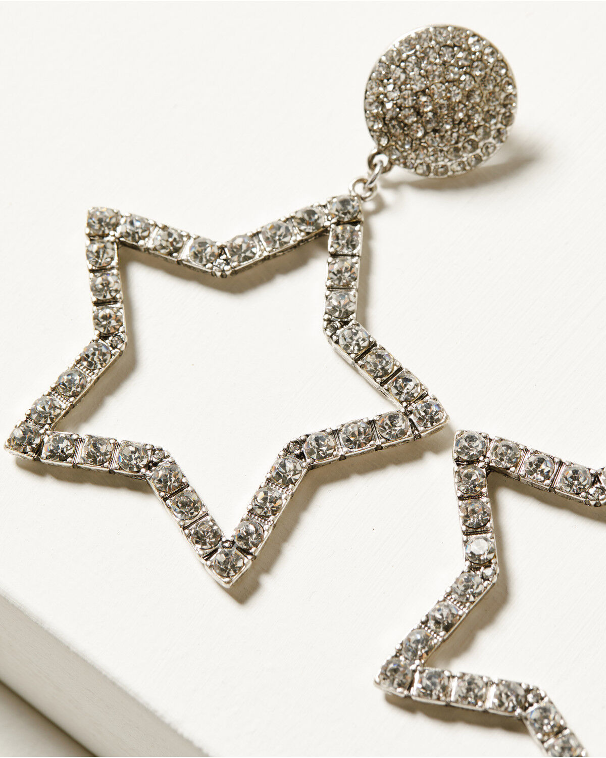 Image #2 - Idyllwind Women's Jeanette Star Rhinestone Earrings, Silver, hi-res
