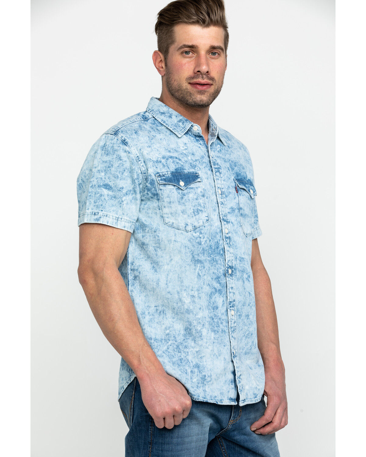 levi's short sleeve denim shirt