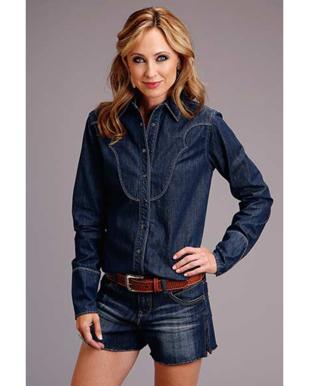 womens denim shirt with snaps