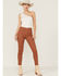 Image #1 - 7 For All Mankind Women's Coated Faux Leather Ankle Skinny Jeans, Brown, hi-res