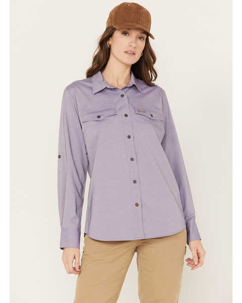 Image #1 - Ariat Women's Rebar VentTEK Long Sleeve Button Down Work Shirt, Lavender, hi-res