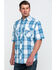 Resistol Men's Biscayne Large Plaid Short Sleeve Western Shirt , White, hi-res