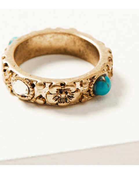 Image #3 - Shyanne Women's Golden Hour 5-Piece Mixed Ring Set, Turquoise, hi-res