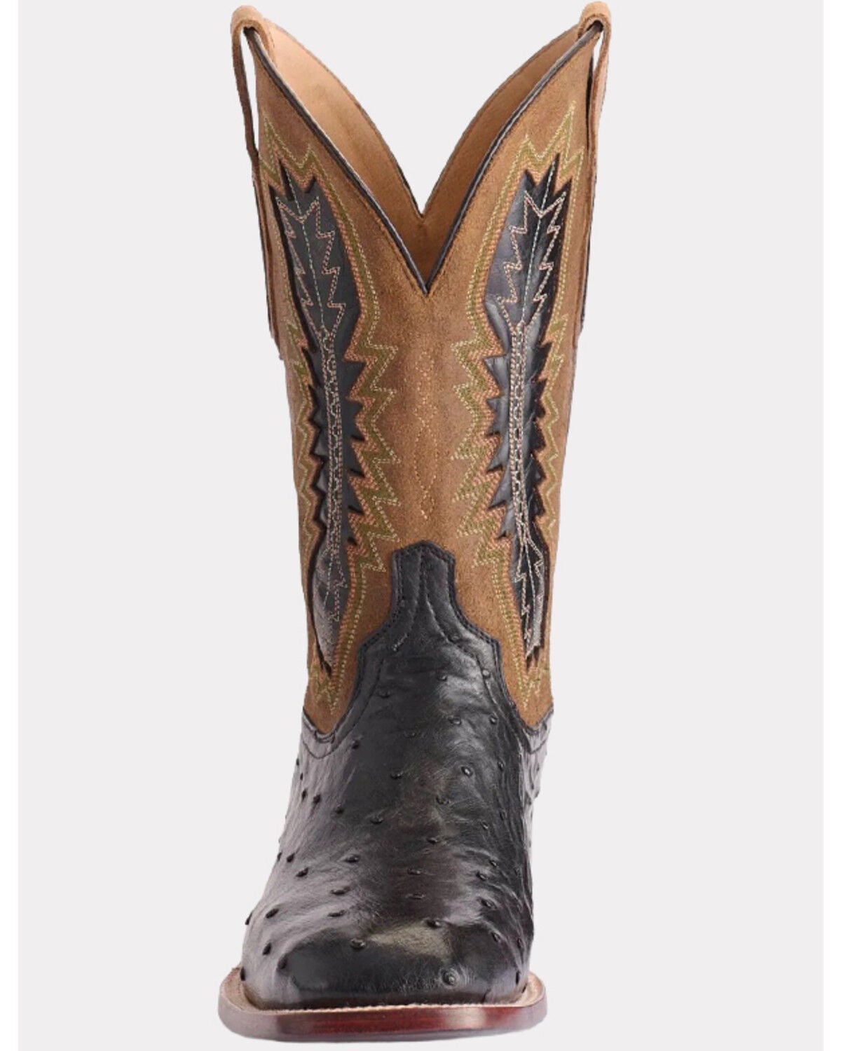 Image #2 - Lucchese Men's Roscoe Exotic Full Quill Ostrich Suede Western Boots - Broad Square Toe, Black, hi-res