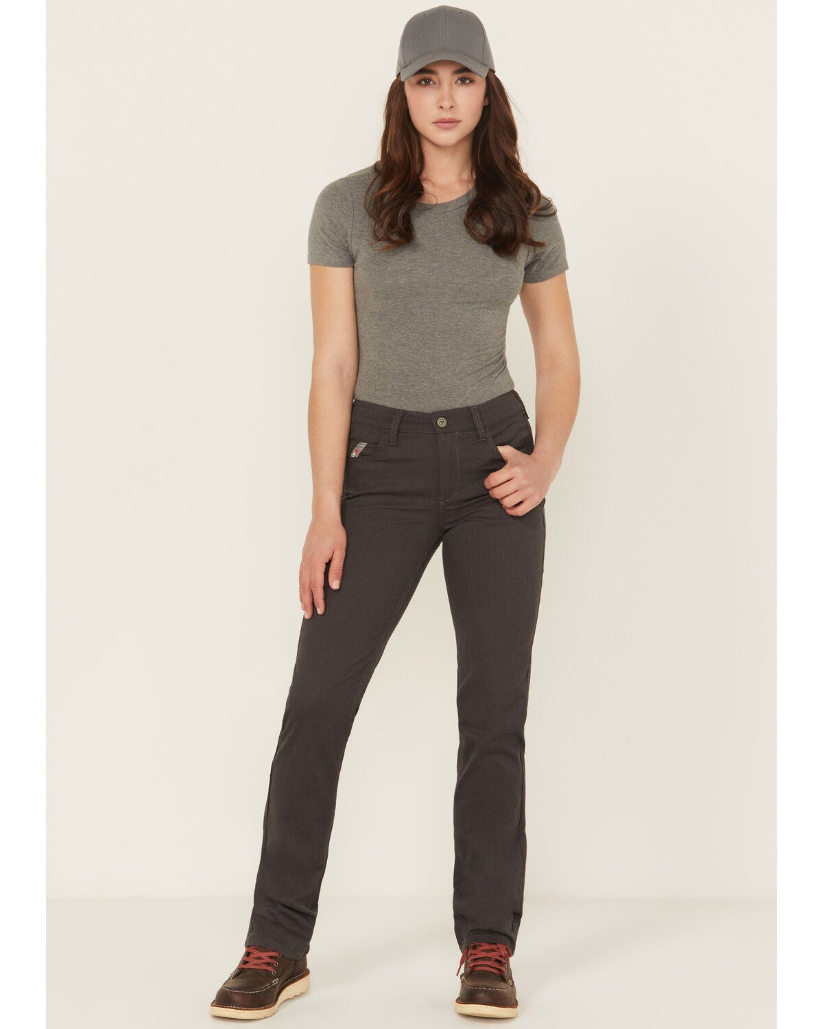 Ariat Women's FR Duralight Ripstop Straight Work Pants, Charcoal, hi-res
