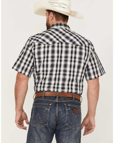 Image #4 - Wrangler Men's Plaid Short Sleeve Fashion Snap Western Shirt , Black, hi-res