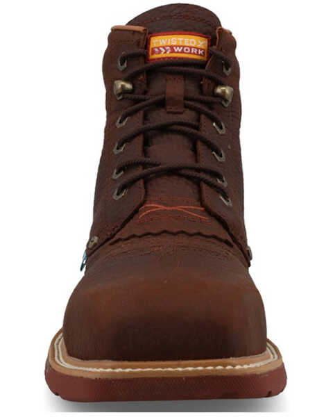 Image #4 - Twisted X Men's 6" CellStretch® Lacer Work Boots - Nano Toe , Coffee, hi-res