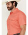 Image #2 - Gibson Trading Co Men's White Water Solid Short Sleeve Snap Stretch Western Shirt - Tall, Coral, hi-res