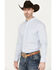 Image #2 - Cody James Men's Fish Net Geo Print Long Sleeve Button Down Western Shirt - Big, Light Blue, hi-res