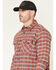 Image #2 - Hawx Men's FR Ponderosa Plaid Print Long Sleeve Button-Down Work Shirt, Wine, hi-res