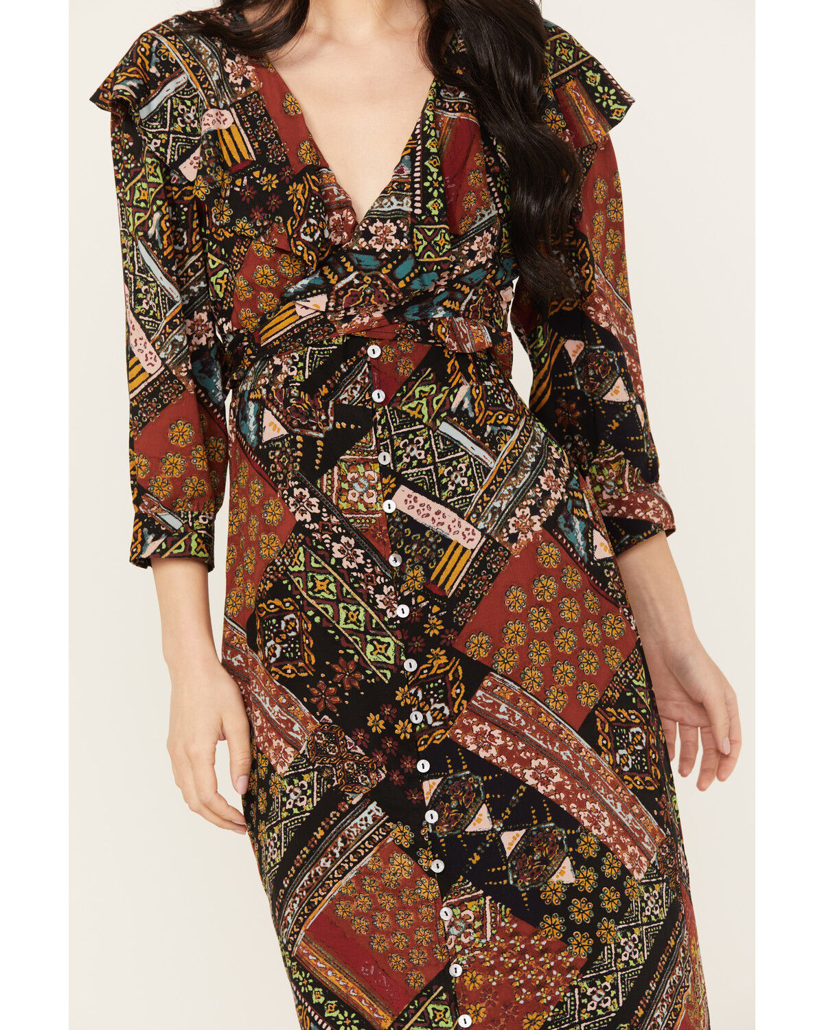 Image #3 - Free People Women's Lennon Long Sleeve Maxi Dress, Multi, hi-res