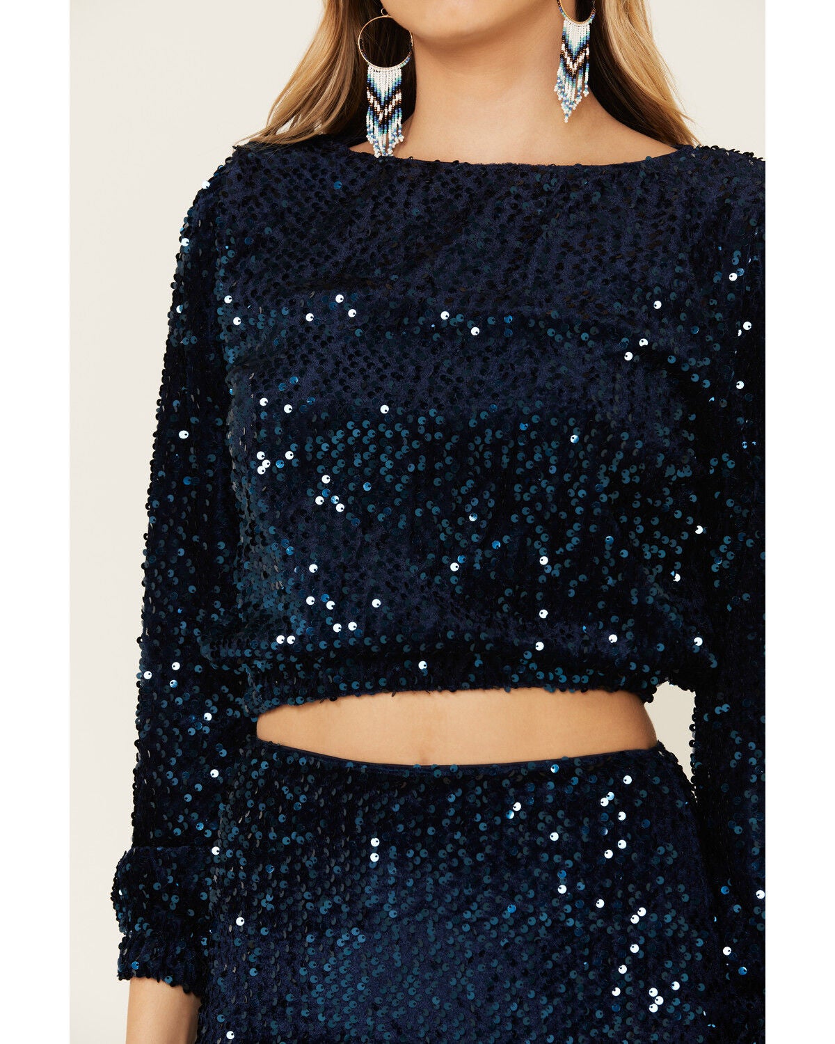 navy sequin tops