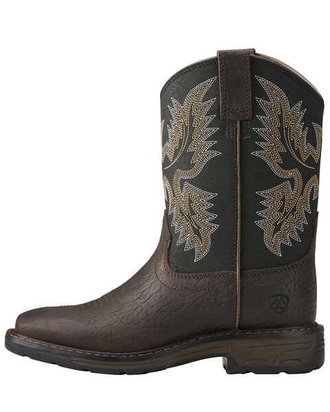 Image #2 - Ariat Boys' WorkHog® Bruin Western Boots - Square Toe, Brown, hi-res