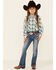 Image #1 - Shyanne Little Girls' Medium Wash Embroidered Scoop Pocket Bootcut Jeans , Blue, hi-res