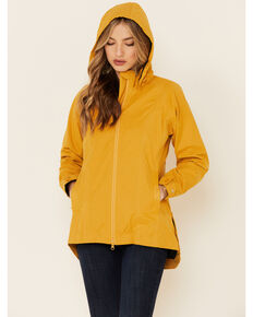 Outback Trading Co. Women's Solid Mustard Brookside Hooded Zip-Front Rain Jacket , Mustard, hi-res