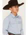 Image #2 - Gibson Trading Co Boys' Solid Long Sleeve Snap Western Shirt, Medium Blue, hi-res