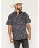 Image #1 - Moonshine Spirit&reg; Men's Mardi Gras Floral Print Short Sleeve Snap Western Shirt, Black, hi-res