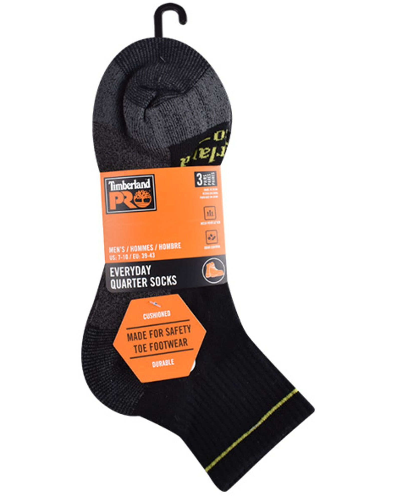 Timberland PRO Men s Rugged Accent 1.2 Cushion Quarter Socks 3 Piece Country Outfitter