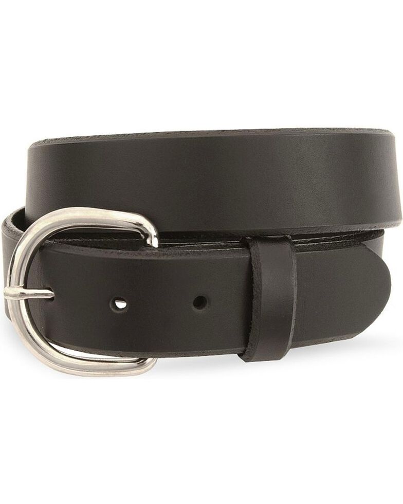 Silver Creek Basic Black Leather Belt - Reg & Big, Black, hi-res