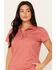 Image #2 - Ariat Women's Rebar Foreman Short Sleeve Polo Shirt , Red, hi-res