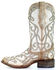 Image #3 - Corral Women's White Glitter Inlay Western Boots - Square Toe, , hi-res