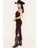 Image #2 - Rock & Roll Women's Flocked Conversational Print Mesh Mini Dress, Black, hi-res