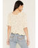 Image #4 - Wild Moss Women's Ditsy Floral Print Short Sleeve Shirt, Cream, hi-res