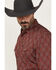 Image #2 - Rodeo Clothing Men's Boot Barn Exclusive Paisley Print Long Sleeve Snap Western Shirt, Burgundy, hi-res