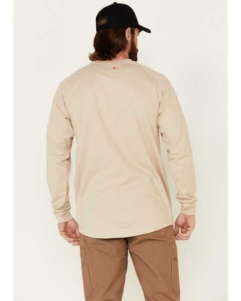 Ariat Men's Sand FR Air Long Sleeve Work Long Sleeve Henley Shirt , Sand, hi-res