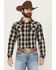 Image #1 - Cody James Men's Cowboy Code Plaid Print Long Sleeve Snap Western Shirt, Brown, hi-res