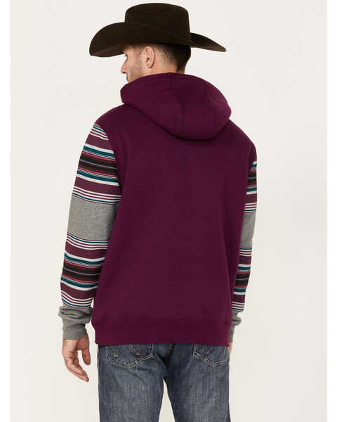 RANK 45 Renegade Striped Sleeve Hooded Sweatshirt, Purple, hi-res
