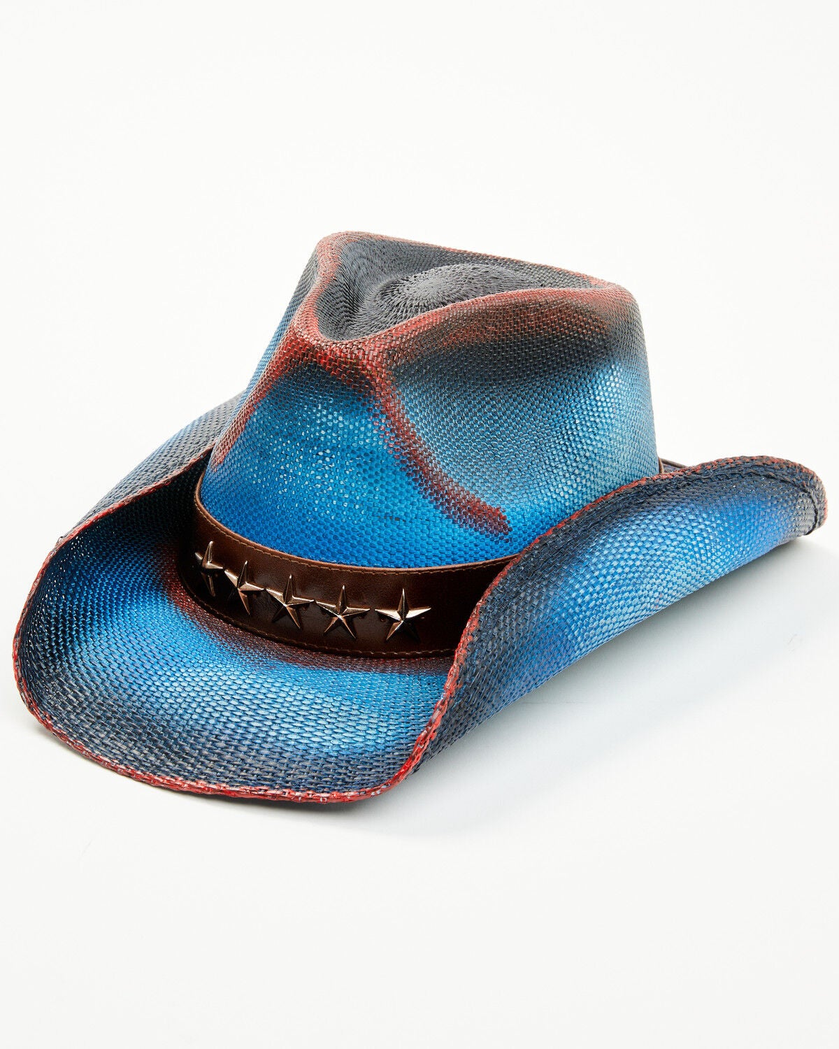Shyanne Women's Rock Springs Straw Cowboy Hat, Red/white/blue, hi-res