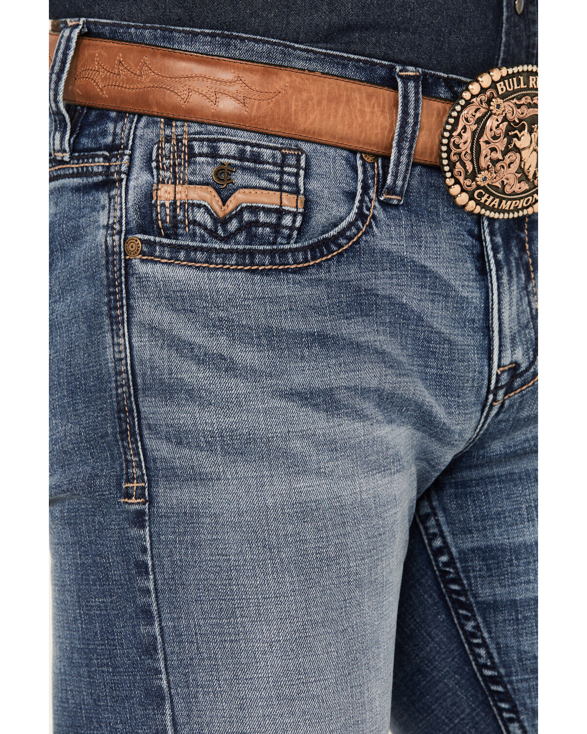 Image #2 - Cody James Men's Sierra Medium Wash Stackable Straight Stretch Denim Jeans, Dark Wash, hi-res